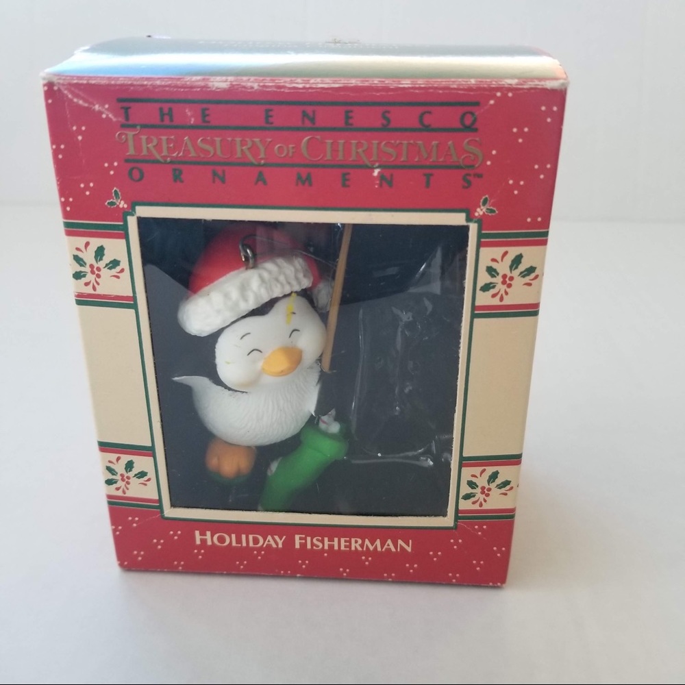 Vintage Holiday Fisherman Penguin Xmas Ornament - Picture 3 of 7
